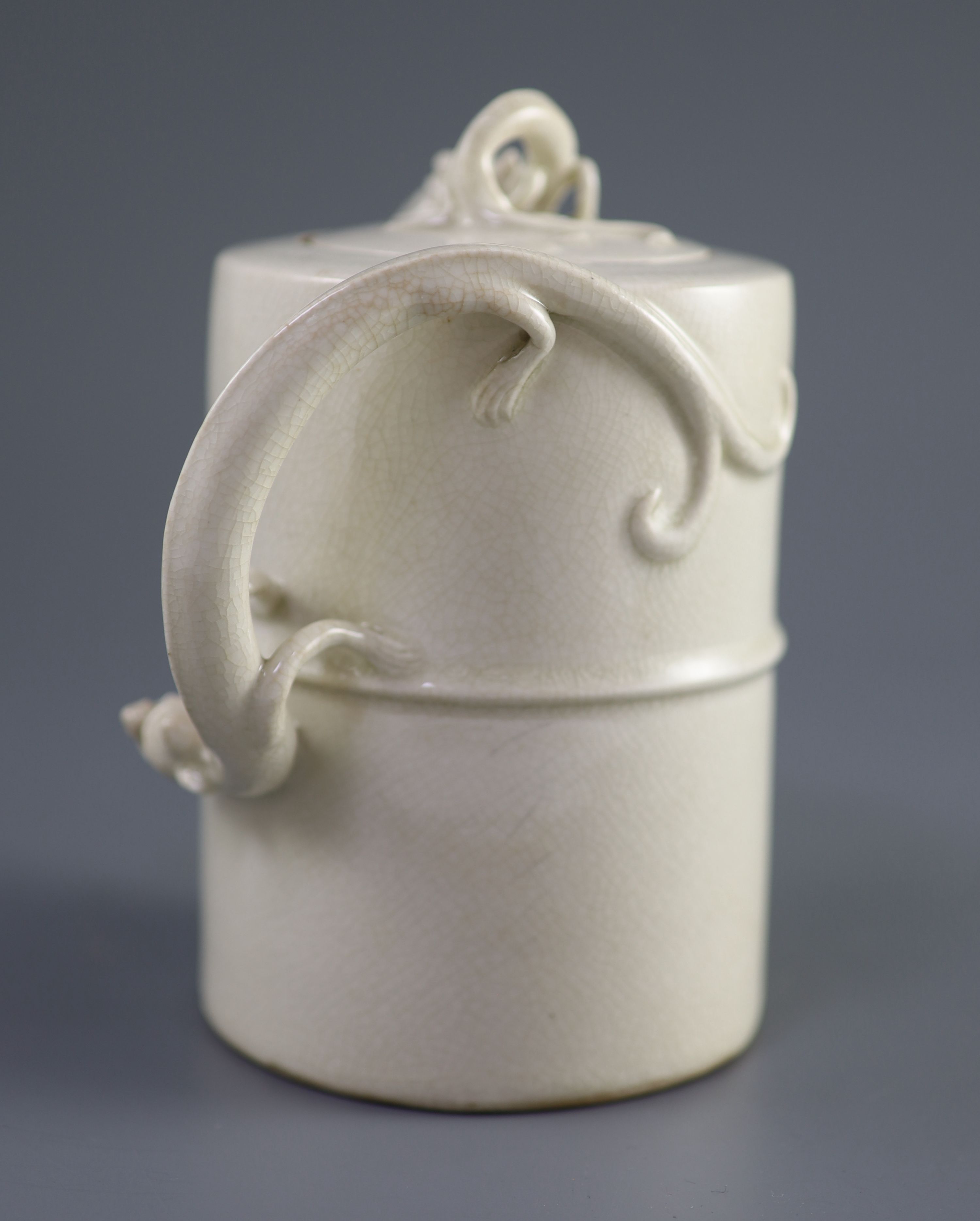 A Chinese soft-paste blanc-de-chine wine ewer, 19th century, 15.5cm high